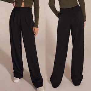 Favorite Daughter Wide Leg Pleated The Shortie Favorite Pant in Black Size 2 NWT